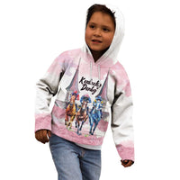 Kentucky Horse Racing Personalized Kid Hoodie Churchill Downs Roses Pastel Pink