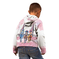 Kentucky Horse Racing Personalized Kid Hoodie Churchill Downs Roses Pastel Pink