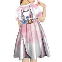 Kentucky Horse Racing Personalized Kid Short Sleeve Dress Churchill Downs Roses Pastel Pink