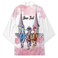 Kentucky Horse Racing Personalized Kimono Churchill Downs Roses Pastel Pink