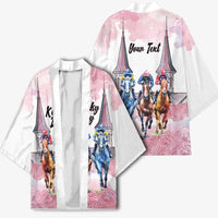 Kentucky Horse Racing Personalized Kimono Churchill Downs Roses Pastel Pink