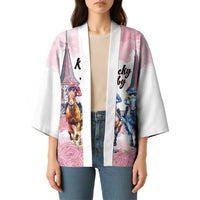 Kentucky Horse Racing Personalized Kimono Churchill Downs Roses Pastel Pink
