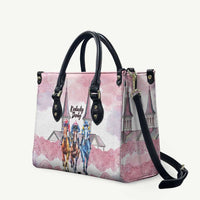 Kentucky Horse Racing Personalized Leather Bag Churchill Downs Roses Pastel Pink