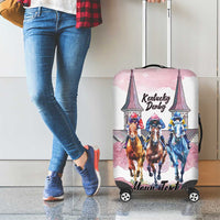 Kentucky Horse Racing Personalized Luggage Cover Churchill Downs Roses Pastel Pink