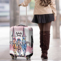 Kentucky Horse Racing Personalized Luggage Cover Churchill Downs Roses Pastel Pink