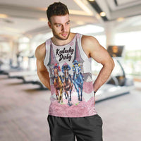 Kentucky Horse Racing Personalized Men Tank Top Churchill Downs Roses Pastel Pink