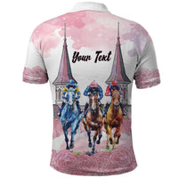 Kentucky Horse Racing Personalized Polo Shirt Churchill Downs Roses Pastel Pink