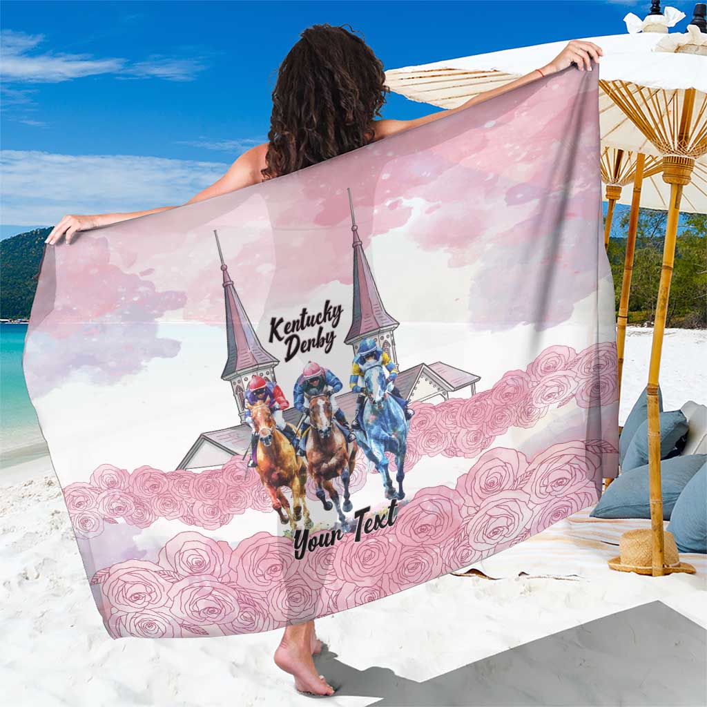 Kentucky Horse Racing Personalized Sarong Churchill Downs Roses Pastel Pink
