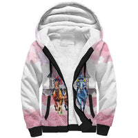 Kentucky Horse Racing Personalized Sherpa Hoodie Churchill Downs Roses Pastel Pink