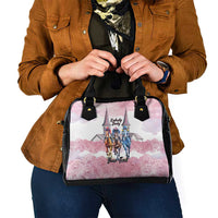 Kentucky Horse Racing Personalized Shoulder Handbag Churchill Downs Roses Pastel Pink