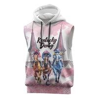 Kentucky Horse Racing Personalized Sleeveless Hoodie Churchill Downs Roses Pastel Pink