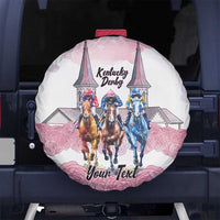 Kentucky Horse Racing Personalized Spare Tire Cover Churchill Downs Roses Pastel Pink