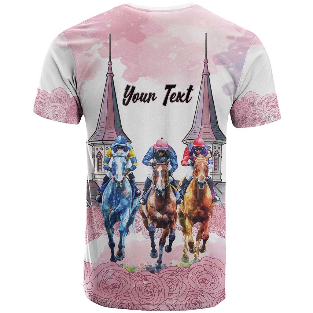 Kentucky Horse Racing Personalized T Shirt Churchill Downs Roses Pastel Pink