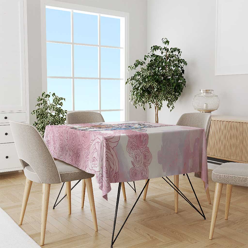 Kentucky Horse Racing Personalized Tablecloth Churchill Downs Roses Pastel Pink