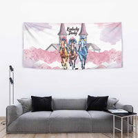Kentucky Horse Racing Personalized Tapestry Churchill Downs Roses Pastel Pink
