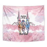Kentucky Horse Racing Personalized Tapestry Churchill Downs Roses Pastel Pink