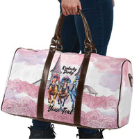 Kentucky Horse Racing Personalized Travel Bag Churchill Downs Roses Pastel Pink