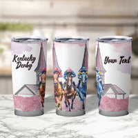 Kentucky Horse Racing Personalized Tumbler Cup Churchill Downs Roses Pastel Pink