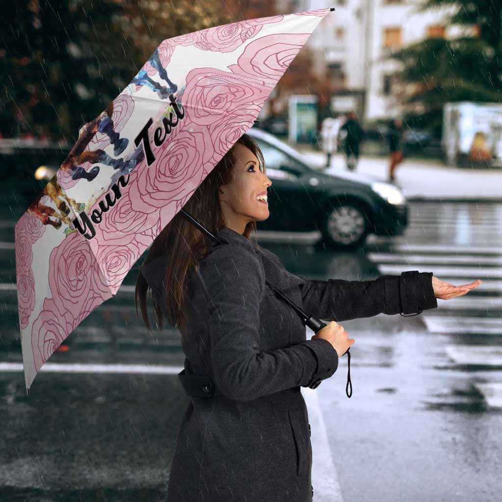 Kentucky Horse Racing Personalized Umbrella Churchill Downs Roses Pastel Pink