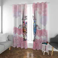 Kentucky Horse Racing Personalized Window Curtain Churchill Downs Roses Pastel Pink