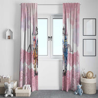 Kentucky Horse Racing Personalized Window Curtain Churchill Downs Roses Pastel Pink