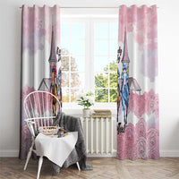 Kentucky Horse Racing Personalized Window Curtain Churchill Downs Roses Pastel Pink