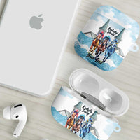 Kentucky Horse Racing Personalized AirPods Case Churchill Downs Roses Pastel Blue