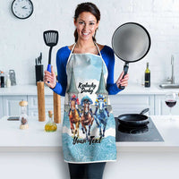 Kentucky Horse Racing Personalized Apron Churchill Downs Roses Pastel Blue
