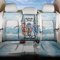 Kentucky Horse Racing Personalized Back Car Seat Cover Churchill Downs Roses Pastel Blue