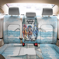 Kentucky Horse Racing Personalized Back Car Seat Cover Churchill Downs Roses Pastel Blue