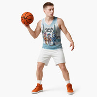 Kentucky Horse Racing Personalized Basketball Jersey Churchill Downs Roses Pastel Blue
