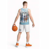 Kentucky Horse Racing Personalized Basketball Jersey Churchill Downs Roses Pastel Blue