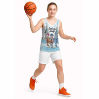 Kentucky Horse Racing Personalized Basketball Jersey Churchill Downs Roses Pastel Blue