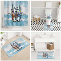Kentucky Horse Racing Personalized Bathroom Set Churchill Downs Roses Pastel Blue
