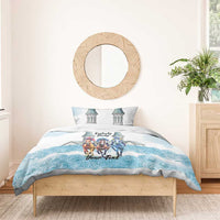 Kentucky Horse Racing Personalized Bedding Set Churchill Downs Roses Pastel Blue