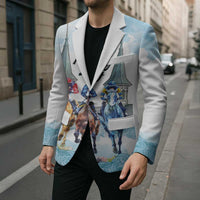 Kentucky Horse Racing Personalized Blazer Churchill Downs Roses Pastel Blue