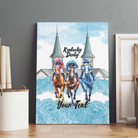 Kentucky Horse Racing Personalized Canvas Wall Art Churchill Downs Roses Pastel Blue