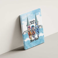 Kentucky Horse Racing Personalized Canvas Wall Art Churchill Downs Roses Pastel Blue