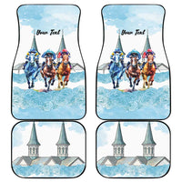 Kentucky Horse Racing Personalized Car Mats Churchill Downs Roses Pastel Blue
