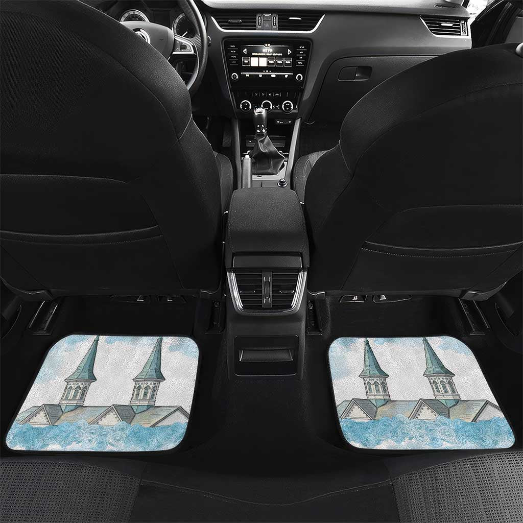 Kentucky Horse Racing Personalized Car Mats Churchill Downs Roses Pastel Blue