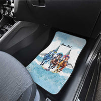 Kentucky Horse Racing Personalized Car Mats Churchill Downs Roses Pastel Blue
