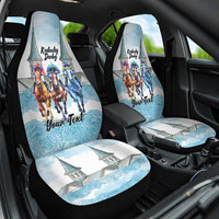 Kentucky Horse Racing Personalized Car Seat Cover Churchill Downs Roses Pastel Blue