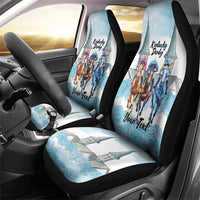 Kentucky Horse Racing Personalized Car Seat Cover Churchill Downs Roses Pastel Blue