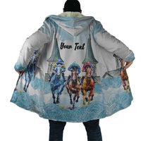 Kentucky Horse Racing Personalized Cloak Churchill Downs Roses Pastel Blue