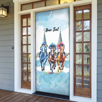 Kentucky Horse Racing Personalized Door Cover Churchill Downs Roses Pastel Blue