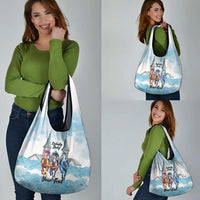 Kentucky Horse Racing Personalized Grocery Bag Churchill Downs Roses Pastel Blue