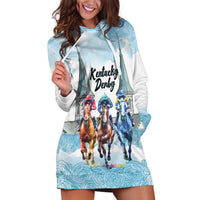 Kentucky Horse Racing Personalized Hoodie Dress Churchill Downs Roses Pastel Blue