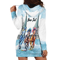 Kentucky Horse Racing Personalized Hoodie Dress Churchill Downs Roses Pastel Blue