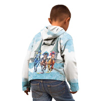Kentucky Horse Racing Personalized Kid Hoodie Churchill Downs Roses Pastel Blue
