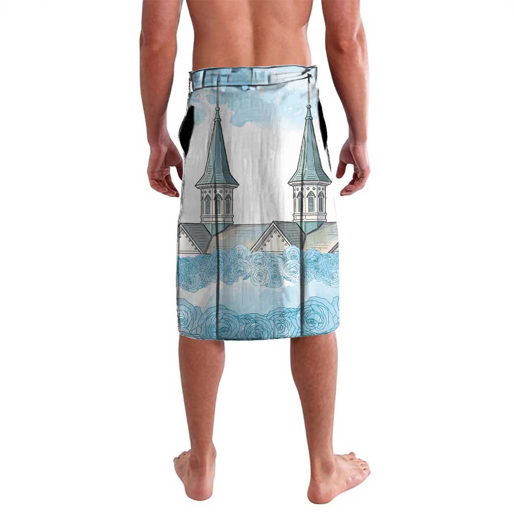 Kentucky Horse Racing Personalized Lavalava Churchill Downs Roses Pastel Blue
